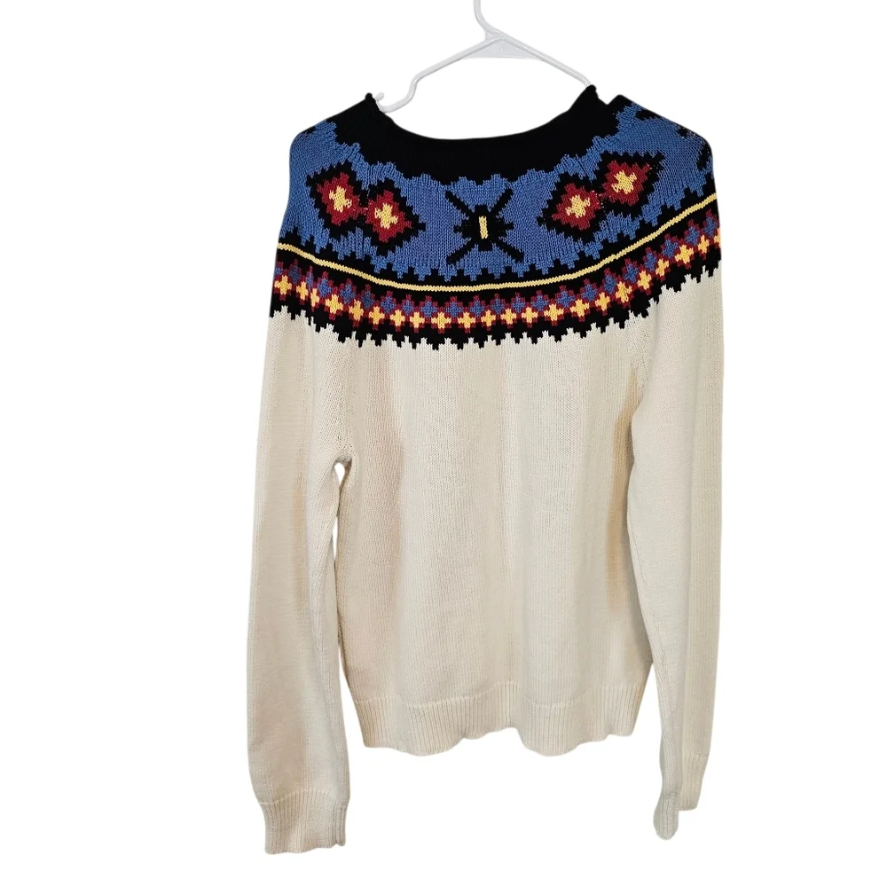 Chaps Ralph Lauren Vintage Fair Isle Western Aztec Knit Pullover Sweater - Picture 2 of 7